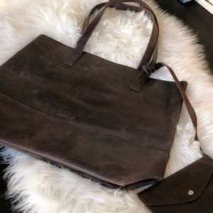 ABLE brand heavy leather tote sustainable company